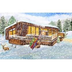 Real estate, a winter hut illustration