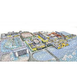 Real estate industrial winter illustration commission