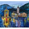 Cityscape commission winter illustration, Sankt Wolfgang, Austria