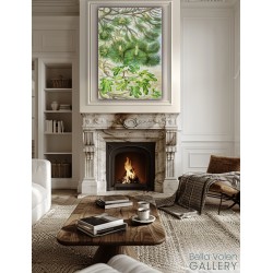 Fine art painting with trees in interior