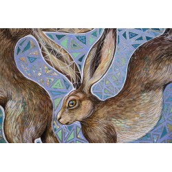 The Three Hares Symbol, 50 x 70 cm, art ptint on canvas