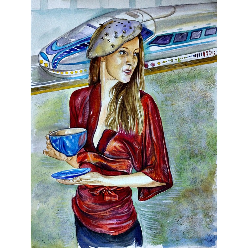 Aquarell Portrait auf Papier